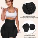 Padded Shapewear Hip Pads Shapewear Tummy Control Butt Padded Underwear For Women (Black, M)