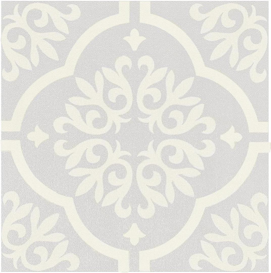 Alow Peel and Stick Floor Tile, Gray Floral Peel and Stick Flooring, Waterproof Vinyl Flooring and Suit for Bathroom, Kitchen and More12inX12in, 10PCS