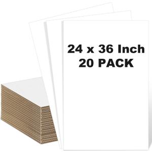 Henoyso 20 Pack 24 X 36 Inch White Single Face Cardboard Sheets