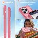 Compatible with iPhone 12 Pro Max & 13 Pro Max Case 6.7'' with Magnetic Ring Stand [Military Drop Protection][Compatible with MagSafe] Shockproof Phone Case for Men Wowen,Pink
