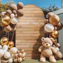 7.2FT Wooden Arch Backdrop Cover Spandex, Wrinkle Free Fitted Arch Background Cover Farmhouse Style, Vintage 2-Sided Round Top Chiara Arch Cover for Wedding Photography Birthday Baby Shower