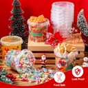 12 Pcs 34 oz Christmas Plastic Buckets with 150 Xmas Stickers Christmas Cookie Storage Bucket with Lid and Handle Christmas Drink Buckets Candy Food Containers for Xmas Holiday Party Supplies