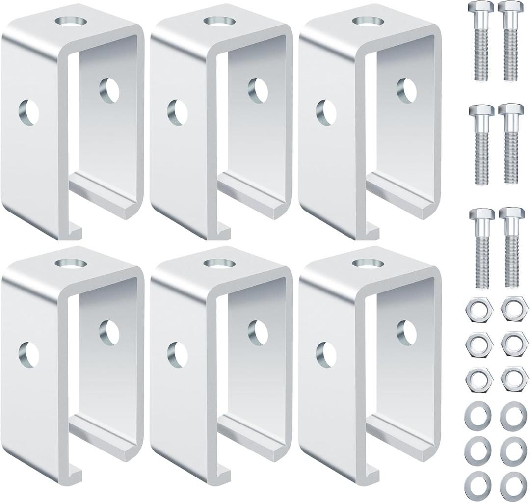 Channel Trolley Track Hanger Bracket for Unistrut Strut Channel,All 1-5/8" Strut Channel Heavy-Duty Track Intermediate Support Hanger Track Intermediate Support Hanger (6 Pcs Set)