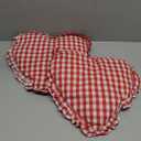 2 Pcs Valentines Day Pillows 16 x 14.5 Inches Red Heart Pillow Red White Ruffle Couch Cushion Heart Gingham Throw Pillow for Valentines Love Gifts, Bedroom, Sofa, Holiday Decor
