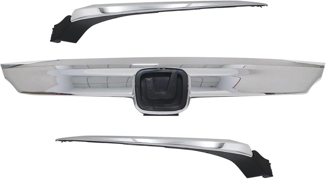 SecosAutoparts Chrome Front Upper Grille Molding Trim Compatible with Honda Accord Sedan 2018 2019 2020 Replace# 71122TVAA01 71122-TVA-A01