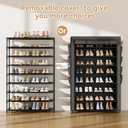 VILICK Shoe Rack with Cover, 8 Tier Tall Shoe Organizer Storage for 36-45 Pair Shoes and Boots Large Shoe Storage Shelf Free Standing Shoe Rack for Closet, Front Door Entrance, Dorm, Garage