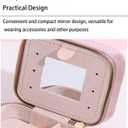 2 x Mini Jewelry Travel Box, Italian Velvet Travel Jewelry Storage Box, Small Portable Jewelry Storage Rack, Jewelry Box with Mirror Beads, Women's Travel Jewelry Box, Gift Box (with Mirror)