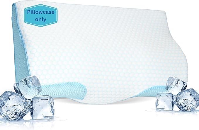 Derila Cooling Pillowcase Optimal Temperature Control for Your Derila Memory Foam Pillow for Perfect Sleep. Quality Material White Pillow Cover