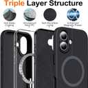 Magnetic for iPhone 17 Case [Compatible with MagSafe] [Soft Anti-Scratch Microfiber Lining],Premium Silicone with Screen Protector,Shockproof Protective Phone Case 6.3",Black