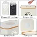 iEGrow 29 Gallons Recycling Bins for Kitchen, Indoor Recycle Bins with Lid, 110L Large Recycle bin with 2 Removeable Reusable Inner Bags, for Bottles Cans Glass Plastice Cartons(Beige)