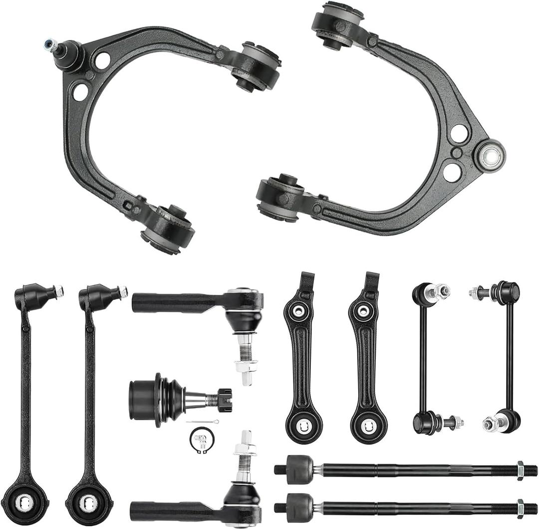 Front Upper & lower Control Arm Kit with Ball Joint Left and Right Forward Rearward Suspension Kit for 2011 2012 2013 2014 Chrysler 300 Dodge Challenger Charger RWD Models.