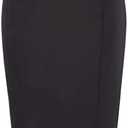 Kate Kasin Women's Bodycon Pencil Skirt with Belt Solid Color Hip-Wrapped L