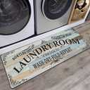 Non Slip Laundry Room Rug - Farmhouse Kitchen Floor Mat -Laundry Room Rug- Runner Decor -Washable Floor Carpet for Washroom Mudroom Kitchen Bathroom Hallway-20 x48 (Vintage)