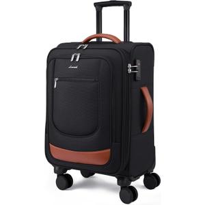 LOVEVOOK Carry On Luggage 22x14x9 Airline Approved, Softside Suitcase with Spinner Wheels for Men Women, 22 Inch Rolling Luggage with TSA Lock Multiple Compartments for Travel Business Trip, Carry-on 20-inch