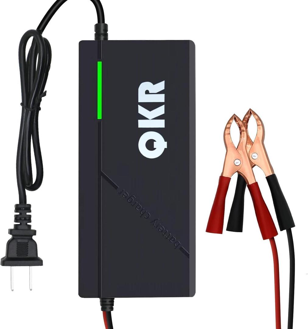 12V Lithium Battery Charger 14.6V 10A LiFePO4 Battery Charger, 3-Stage Smart Charger with LED Indicator, Multi-Protection, High Charging Efficiency, Special for 12V Lithium Iron Phosphate Battery