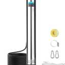 LEO 1.5HP Well Pumps Automatic ON/OFF, 2200GPH 170FT, 72.2FT Power Cord, Stainless Steel Submersible Deep Well Pump, High Pressure Water Pump for Home, Irrigation Garden Use