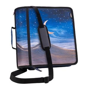 Case-it Mighty Zip Tab School Zipper Binder | 3-Inch O-Rings, 600-Sheet Capacity, 5-Subject Expanding File Folder, Multiple Pockets & Storage Organizer, Shoulder Strap | D-146 Desert Night