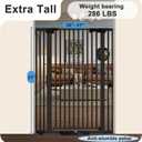 51" Extra Tall Cat Gate for Doorway/Hallway, 30-41" Wide，Pressure Mounted Pet & Dog Gates Walk Through, Cat Fence Indoor No Drilling，Auto Close,Black