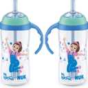NUK First Choice Ms. Rachel Learner Straw Sippy Cup, 10 oz. Baby and Toddler Cup with Straw, Spill Proof, 2 pack