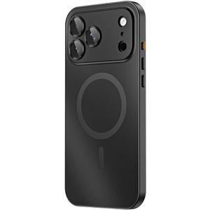 for iPhone Case,Compatible with MagSafe,Magnetic Luxury 2 in 1 Aluminum Metal Frame PC Backboard,Slim Fit Military Grade Drop Protection Shockproof Phone Case (Black,iPhone 17)