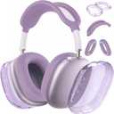 for AirPods Max case Cover,Anti-Scratch Ear Pad Case Cover/Ear Cups Cover/Headband Cover for AirPods Max. Clear Soft TPU and Silicone,Skin Scratch Proof. (3 in 1 Silicone & TPU, 3PC-Glitter Purple)