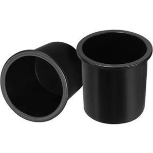 uxcell 2 Pcs Plastic Drop-in Cup, 4.25" x 4.2" Drink Can Holder Poker Table Cup Holder Insert for Sofa Boat Car Marine, Black