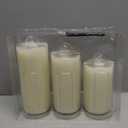 TECHLONG Flickering Flameless Candles with 3D Moving Flame Set of 3(H 5" 6" 7" x D 3"), Last 1000+ Hours Battery Operated Candles with Remote Timer, Ivory Real Wax Electric LED Pillar Candles