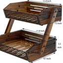 Dorhors Fruit Basket for Kitchen,Fruit Bowl,Kitchen Counter Organizer,Wooden Vegetable Holder for Countertop,Bread Storage Basket Stand(2 Tier)