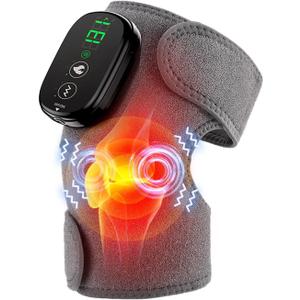 Foot Massager with Heat, Knee Shoulder Elbow 3 in 1 Feet Massager, Heated Knee Massager, Shoulder Massager with Heat Vibration, 210 mins Battery, Cordless Portable, Touchscreen Control (Grey)