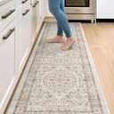 DEXI Kitchen Floor Mats Cushioned Anti Fatigue, 23x86 Long Wide Standing Comfort Runner Rug, Waterproof Rubber Memory Foam Padded for Front Sink Laundry, Beige/Ivory