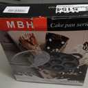 WUWEOT Aebleskiver Pan, Non Stick Appe Grill, 3.15" Appam Maker Griddle, Aluminum Pancake Octopus Ball Half Sphere Pan with 2 Side Handle and Glass Cover Lid