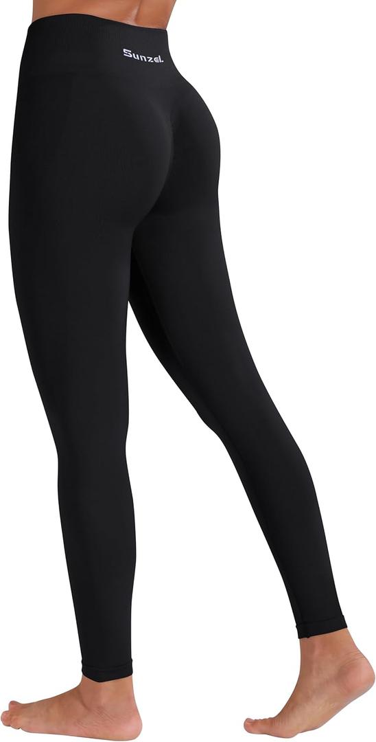 Sunzel Scrunch Butt Lifting Leggings for Women High Waisted Seamless Workout Leggings Gym Yoga Pants (X-Large, Plain Black)