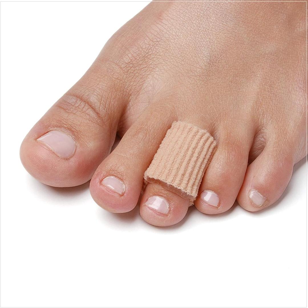 NatraCure Gel Toe Protectors - Reusable Covers for Women and Men, Bandages, Pads, Sleeves for Ingrown Toenails, Corns, Blisters, Plantar Warts - 12 Pack