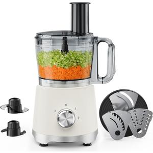 NEWBULIG 10.5 Cups Food Processor, Versatile Food processors with 5 Blades, 600W Powerful Meat Grinder for Slicing, Shredding, Chopping, Kneading, Dishwasher Safe, for Meat, Vegetables, Fruit, Dough