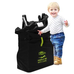 Travel Stroller Bag for Airplane, Black and Green, 47" H x 24" W x 15" D, Fits Most Large, Single, Double, Jogging Strollers, Waterproof, Heavy-Duty Protection, Easy-to-Carry Design