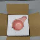 Koythin Ceramic Coffee Chubby Mug Saucer Set, Creative Cute Fat Handle Cup with Saucer for Office and Home, Dishwasher and Microwave Safe, 10 oz for Latte Tea Milk (Pink)