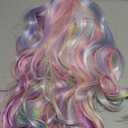 PATTNIUM Multicolor Wig for Kids Rainbow Child Wig with Bangs Wavy Colorful Wigs for Girls Shoulder Length Heat Resistant Synthetic Wigs