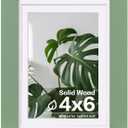 Egofine 4x6 Picture Frame Made of Solid Wood with Plexiglass, Display Pictures 3x4.5 and 3.5x5 with Mat or 4x6 Without Mat for Tabletop and Wall Mounting, Green
