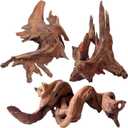 Jorewood Natural Aquarium Driftwood for Fish Tanks & Reptile Terrariums – Safe Fish Tank Decorations, Unique Twisted Branches 3-Piece 7-11 Inch Low Tannin, Easy to Sink
