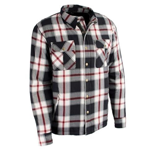 Milwaukee Leather MPM1635 Men’s Armored Riding Flannel – Full Aramid Fiber Lined, CE Shoulder/Elbow Armor - Medium Multi Medium