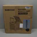 Folding Utility Cart Portable Rolling Crate Handcart Shopping Trolley Collapsible Tool Box, with Lid, on Rotate Wheels, for Grocery, Shopping, Office, Teacher, Camp,File (Black)