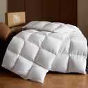 Goose Down Fiber Comforter California King Summer Hotel Quality Duvet Insert, High Fill Power, Ultra Soft 100% Cotton, Box-Stitched, Lightweight Luxurious White Cooling Comforter, 96"x 106"
