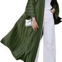 Front Open Abayas for Women Muslim with Hijab Scarf Islamic Prayer Clothes Long Sleeve Muslim Cardigan Dress Dubai Cardi Robe (Medium, Green)