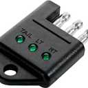 4 Pin Trailer Plug Tester Connector, 4-Way Straight Trailer Light Wiring Tester with LED Indicators, Universal Car Accessories for Brake, Turn & Tail Lights Trouble Shooter (1PC)