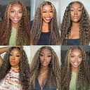 P1B/27 Ombre Two Tone Black Mixed With Honey Blonde 3 Bundles Human Hair Bundles Jerry Curly Human Hair Brazilian Virgin Human Hair Extensions Unprocessed Hair Bundles for Women 16 18 20 Inch 300g