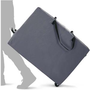 Cuddly Nest Folding Mattress Storage Bag with Wheels & Handles - 900D Heavy Duty Storage Container Fits for 6" Full Tri-Fold Mattress,Grey