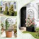 2 Pack 47" H x17 W Garden Trellis for Climbing Plants Outdoor - Metal Rustproof Arched Rose Trellis for Outdoor Indoor Roses Potted Vines Cucumbers Clematis Flowers Decorative, Black