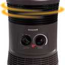 Honeywell HHF360V 360 Degree Surround Fan Forced Heater with Surround Heat Output Charcoal Grey Energy Efficient Portable Heater with Adjustable Thermostat & 2 Heat Settings, Small