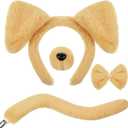 SATINIOR Puppy Dog Costume Set Ears Headband Nose Bow Tie Tail Animal Cosplay for Halloween