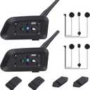 MIMIRACLE V6 Pro Motorcycle Helmet Bluetooth Headset, Up to 6 Riders 2-Way 1200M IP65 Waterproof Wireless Motorbike Communication System for Dirt Bike/ATV/Off Road